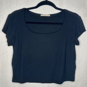 Short Sleeve Tank Top Size L Black Active USA